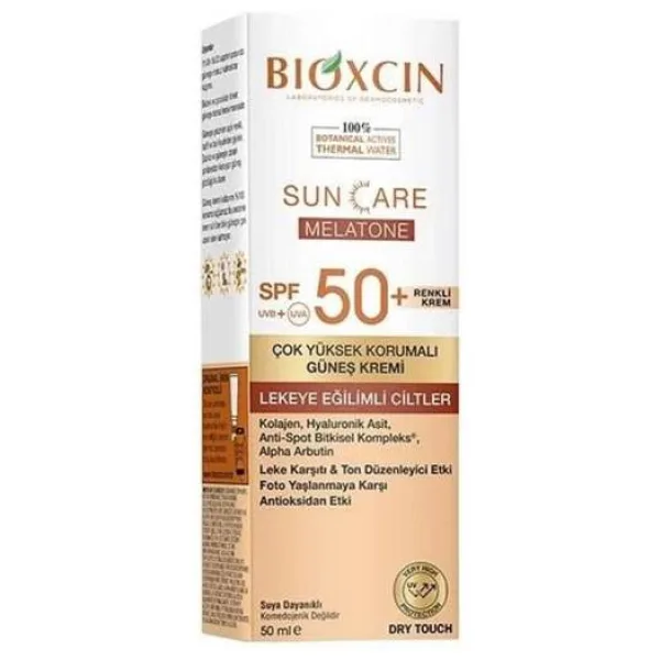 Bioxcin Sun Care Melatone Lekeli Ciltler için 50 ml 50 Faktör Renkli Güneş Kremi