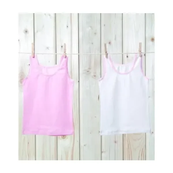 Blackspade Kız Çocuk Atlet 2'li Paket 1297 (Pembe-Beyaz, 7-8 Yaş)