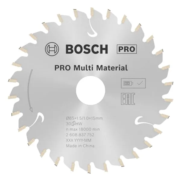 Bosch Professional Dairesel Testere Bıçağı, Standart ( 85 x 15 x 1,5 mm, 30 dişli, akülü daire testere aksesuarı)