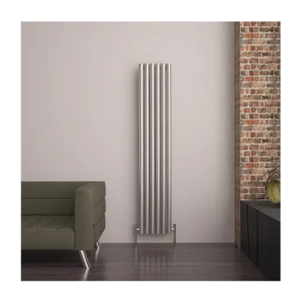 Carisa Mistral Dikey Paslanmaz Çelik Radyatör Modern Tasarım Satine 180x38,5 Cm