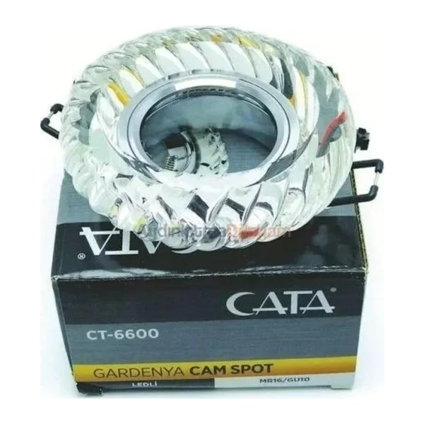 CATA Gardenya Dekoratif Cam Spot Yuvarlak Kristal Krom 3w Efektli 4000K GU10 (Duy Ampul Hariç)