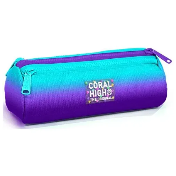 Coral High 22063 Turkuaz Mor Renk Geçişli 3 Bölmeli Kalemlik