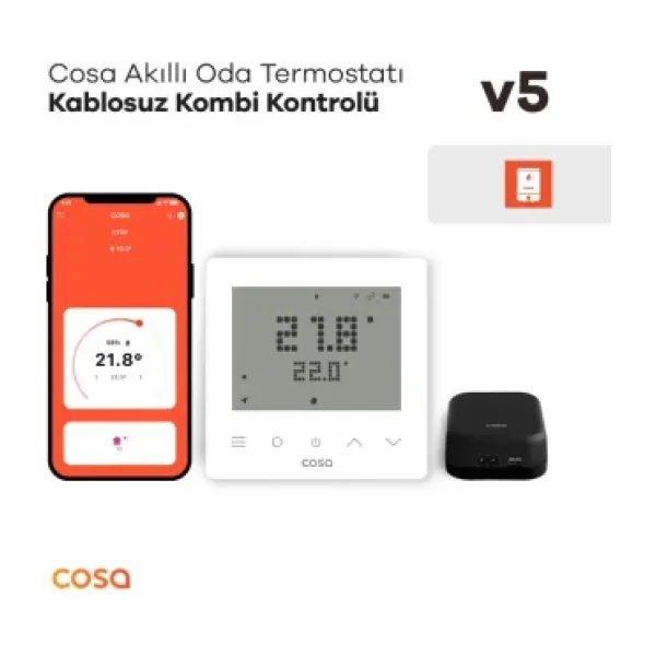 Cosa V5 Kombi Kontrolü Kablosuz Oda Termostatı
