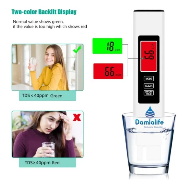 Damlalife Digital Tds Metre Termometreli Su Ölçme Aleti