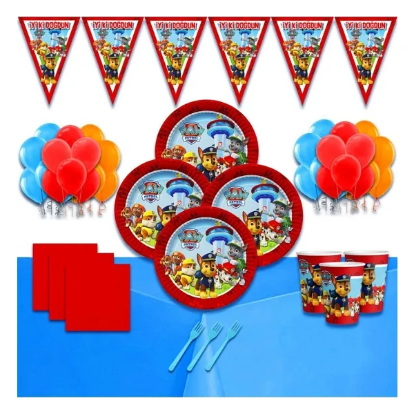 doğumgünüparti Paw Patrol Paw Petrol Doğum Günü Süsleri Süsleme Seti 24 Kişilik