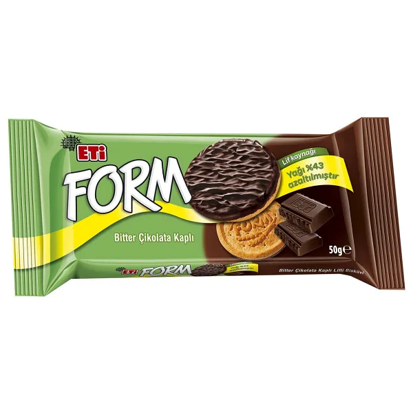 Eti Form Bitter Çikolata Kaplamalı Lifli Bisküvi 50 gr
