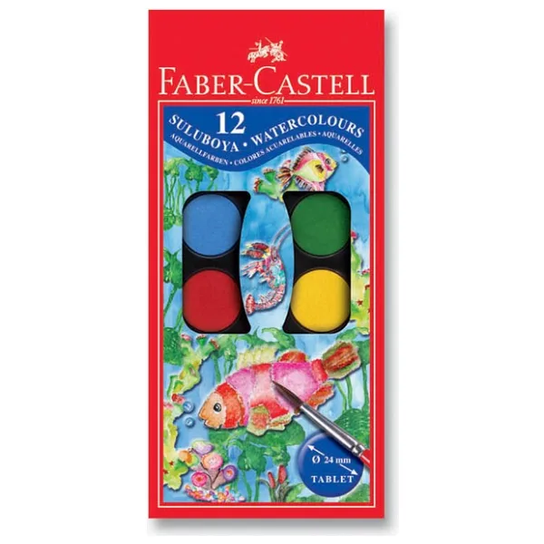 Faber Castell Sulu Boya 12 Li Küçük - 2 Adet - Çok Renkli