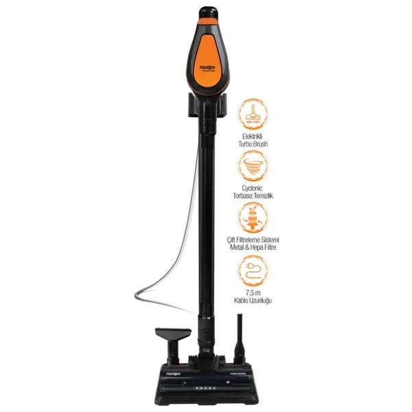 Fantom Pluto P 6000 Cyclone Dikey Elektrikli Süpürge Siyah, P6000CYCLONE Siyah - Ahşap
