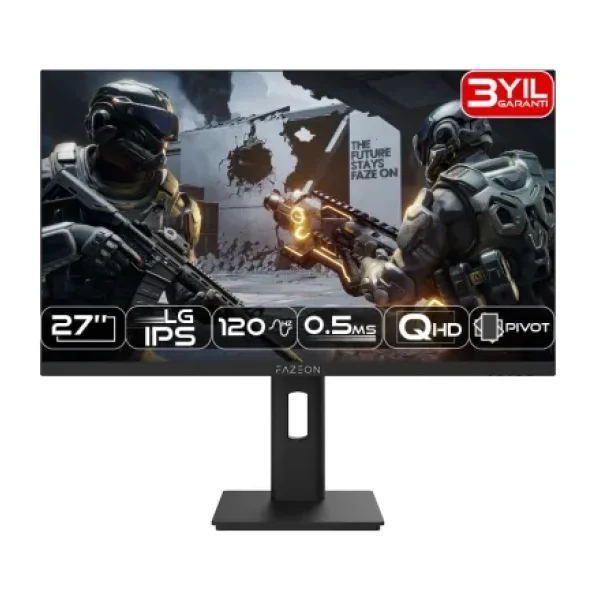Fazeon X27F120QP 27" 0.5 ms 2K Pivot IPS 120 Hz Oyuncu Monitörü