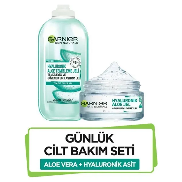 Garnier Hyaluronik Aloe Jel Krem 50 ml + Temizleme Jeli 200 ml