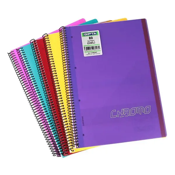 Gıpta Chromo Spiralli A4 80 Yaprak Çizgili Defter