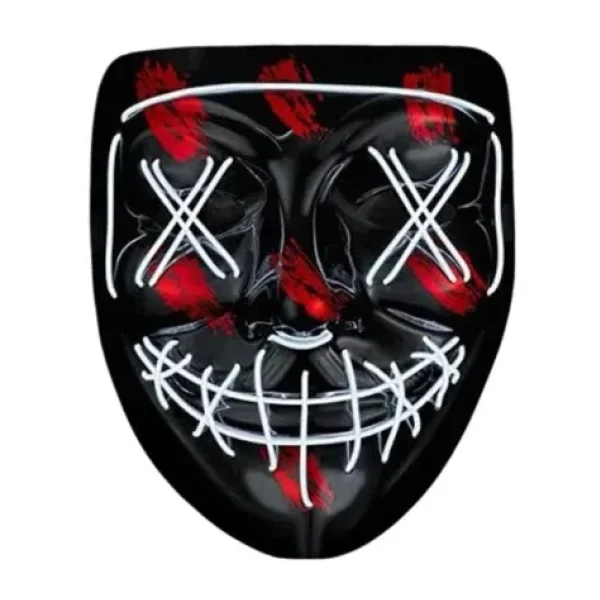Hallowen Parti Maskesi Neon Led Işıklı Maske 3 Modlu Cadılar Bayramı Maskesi