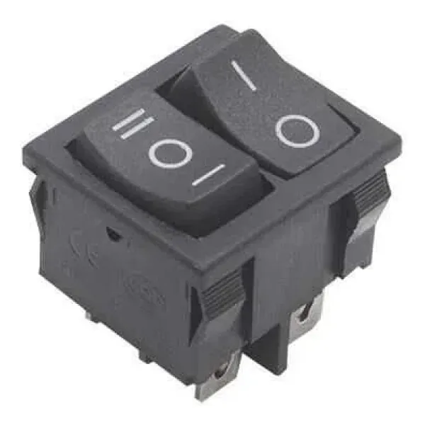 KCD2-502 İkili ON-OFF-ON Switch 5 Pin - Siyah