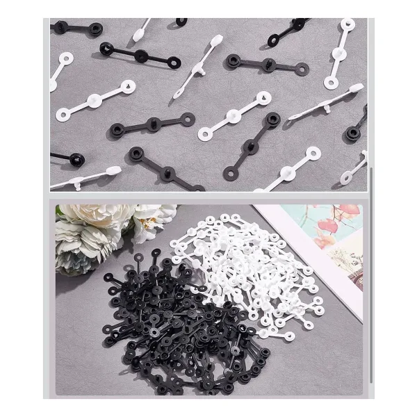 LuLuYen 250 Adet Beyaz Plastik Güvenlik Kilidi Etiket Sabitleyici 67 mm Tek Kullanımlık Tekstil Ürün Paket Kilit Trim Klipsi Perçin