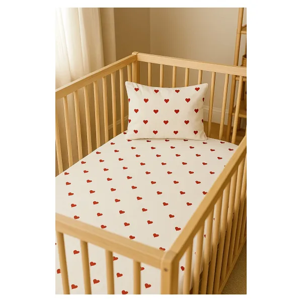 minial PARK YATAK LASTİKLİ PAMUK ÇARŞAF SETİ ( 70X130) YASTIK( 35X45)