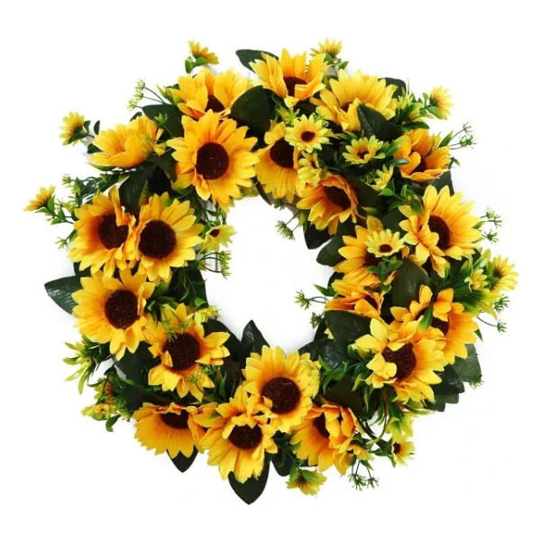 Nettenevime Yapay Çiçek Kapı Süsü Ay Çiçeği Sunflower Yılbaşı Kapı Çelengi