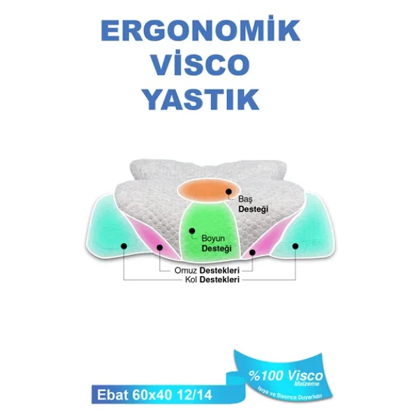 Ortopedik Visco Yastık Boyun Fıtığı Boyun Ağrısı Destekli Güzellik Yastığı Royalrelax