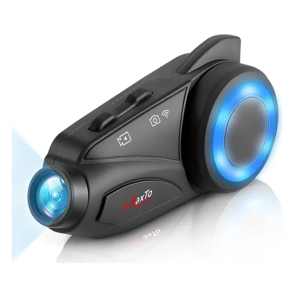 Powermaster Maxto M3 1080P Kameralı Motosiklet Bluetooth Intercom Kulaklık (6 Kişi Destekli)
