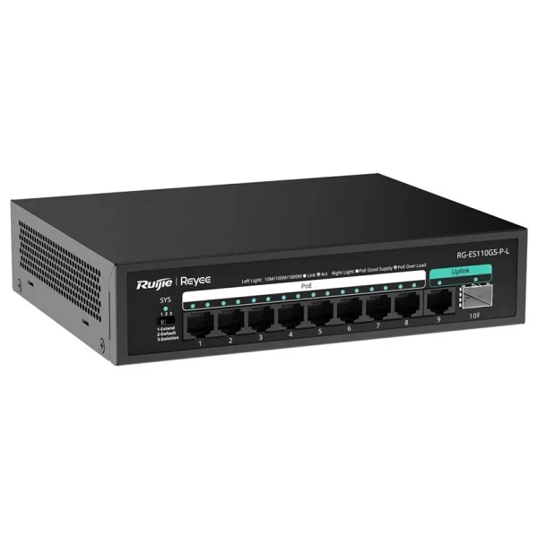 RUIJIE REYEE RG-ES110GS-P-L 8 PORT 10/100/1000 8 PORT POE 1XGE UPLINK 1 X SFP 120W YONETILEMEZ DESKTOP SWITCH