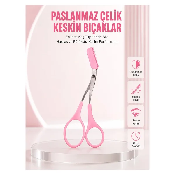 Taraklı Kaş Düzeltme Makası - Hassas Şekillendirme ve Kolay Kullanım