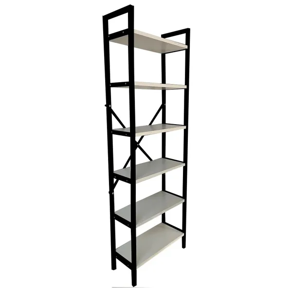 Tedarikcenter 6 Raflı Mutfak Rafı Metal Ayaklı Banyo Dolabı Çok Amaçlı Raf Kiler Dolabı Ofis Rafı Kitaplık 150x50