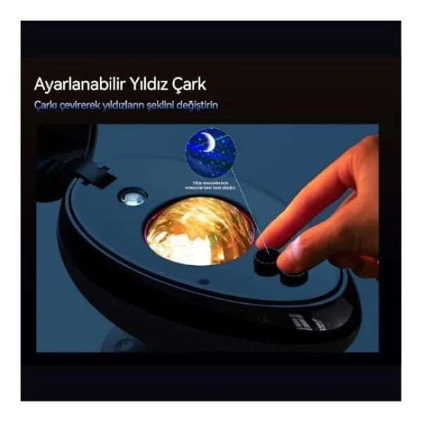Wanbo Eva Galaksi Projeksiyon Gece Lambası 4 Farklı Gökyüzü Modu Bluetooth Hoparlör