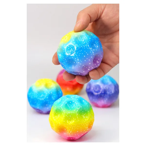 Yükseğe Zıplayan Top Moonball Galaksi Uzay Ay Topu Aşırı Zıplayan Moonball Bahçe Oyuncağı Gökkuşağı