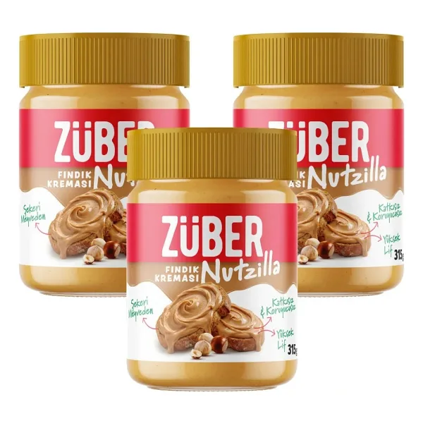 Züber Nutzilla Fındık Kreması 315g X 3 Adet (Yeni) - 945 Gr