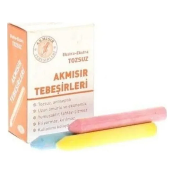 Akmısır Akmisir Tebeşir 15 Li Karışık Renkli 1 Kutu Ekstra Uzun Ömürlü ve Ekonomik Kullanım - Karışık-Çok Renkli