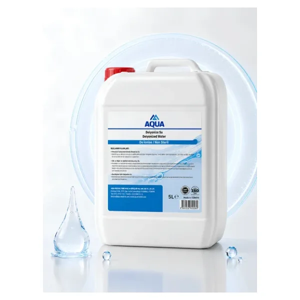 Aqua Med 5000 ML Deiyonize Su Laboratuvar Temizlik Akü Ütü Radyatör Suyu Hijyenik Dezenfekte Temizleyici Saf Distile Su Kireç Önleyici Temizleyici