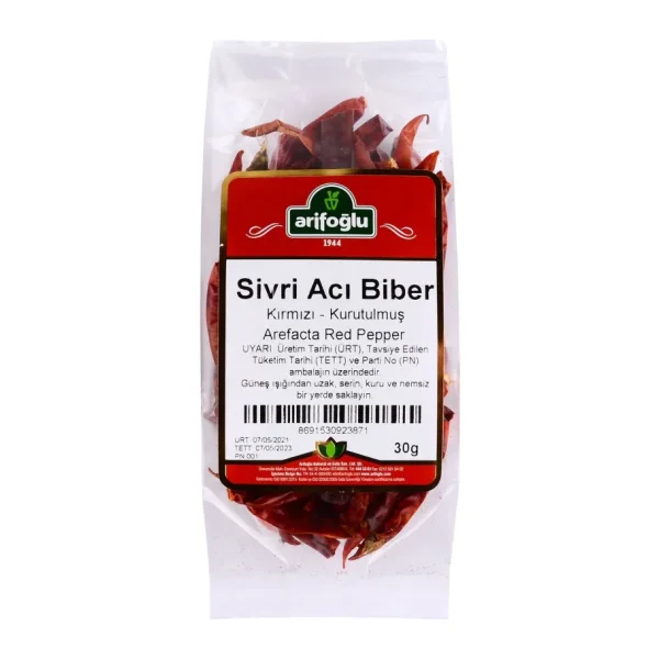 Arifoğlu Kurutulmuş Sivri Acı Biber 30 gr