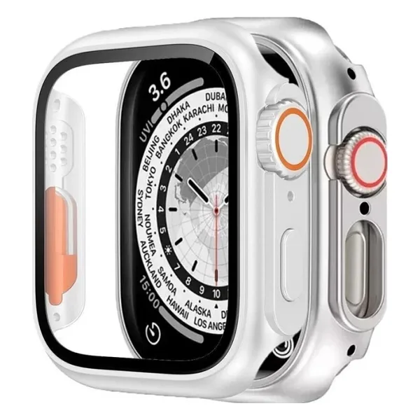 Binano Apple Watch 41mm Ultra Dönüştürücü Kasa ve Ekran Koruyucu Beyaz
