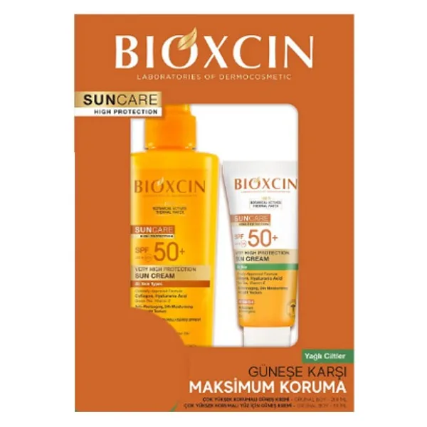 Bioxcin Sun Care Spf 50 Yüz Güneş Kremi 50 ml Karma Yağlı Cilt + Vücut Güneş Spreyi 200 ml