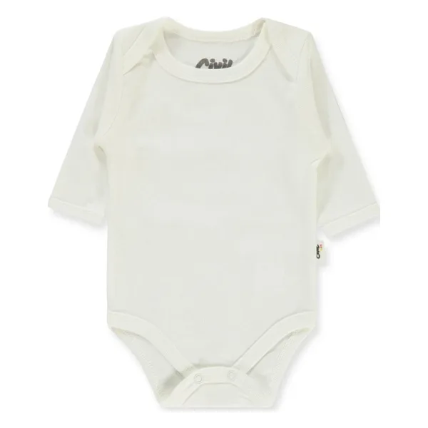 Civil Baby Bebek Çıtçıtlı Badi 3-9 Ay Beyaz