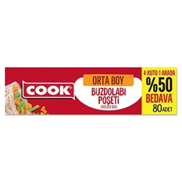 Cook Orta Boy Buzdolabı Poşeti 4x20'li