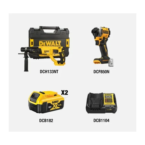 Dewalt DCH133NT +DCF850N +2X 4 Ah Akü + Dolum Cihazı