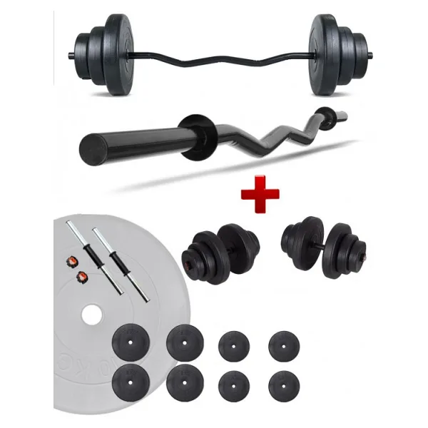 Ecg Spor 35 kg Z Bar Halter ve Dambıl Seti