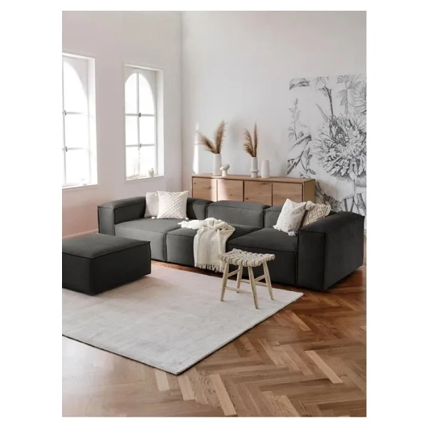 EDSY HOME Mira Relax 4 Modül Köşe Koltuk ( ANTRASİT ) Keten Kumaş