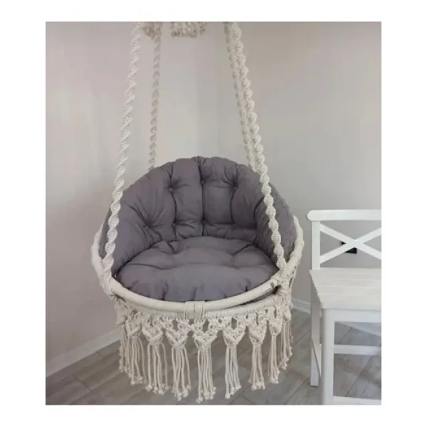 Elegant Concept Tek Kişilik Makrome Salıncak Minderi "Salıncak Görsel Amaçlı Kullanılmıştır"