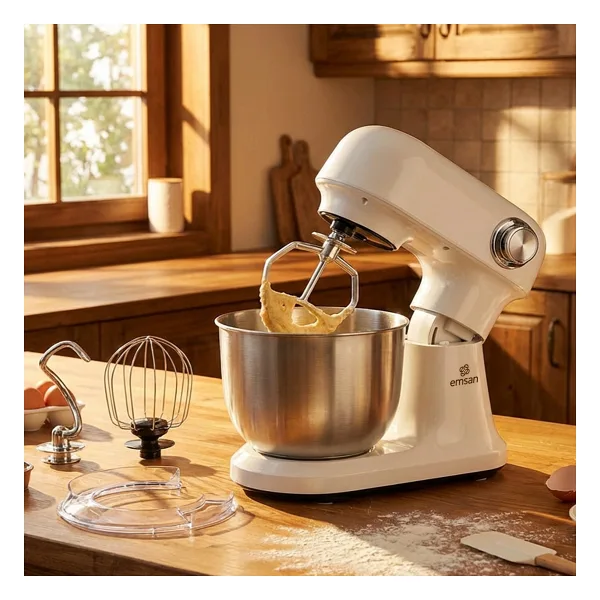 Emsan Bella Gusto Pro 1500 W Krem 5 lt Stand Mikser