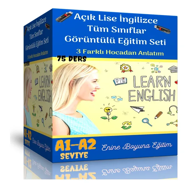 Enine Boyuna Eğitim Açık Lise Ingilizce Tüm Sınıflar Görüntülü Eğitim Seti (75 Ders Videosu)