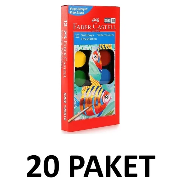 Faber-Castell Faber Castell 12 Renk Sulu Boya Küçük Boy 20 Adet