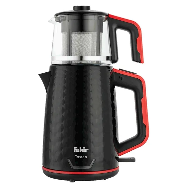 Fakir Tastea Siyah Kırmızı 1650 W Cam Demlikli Çay Makinesi