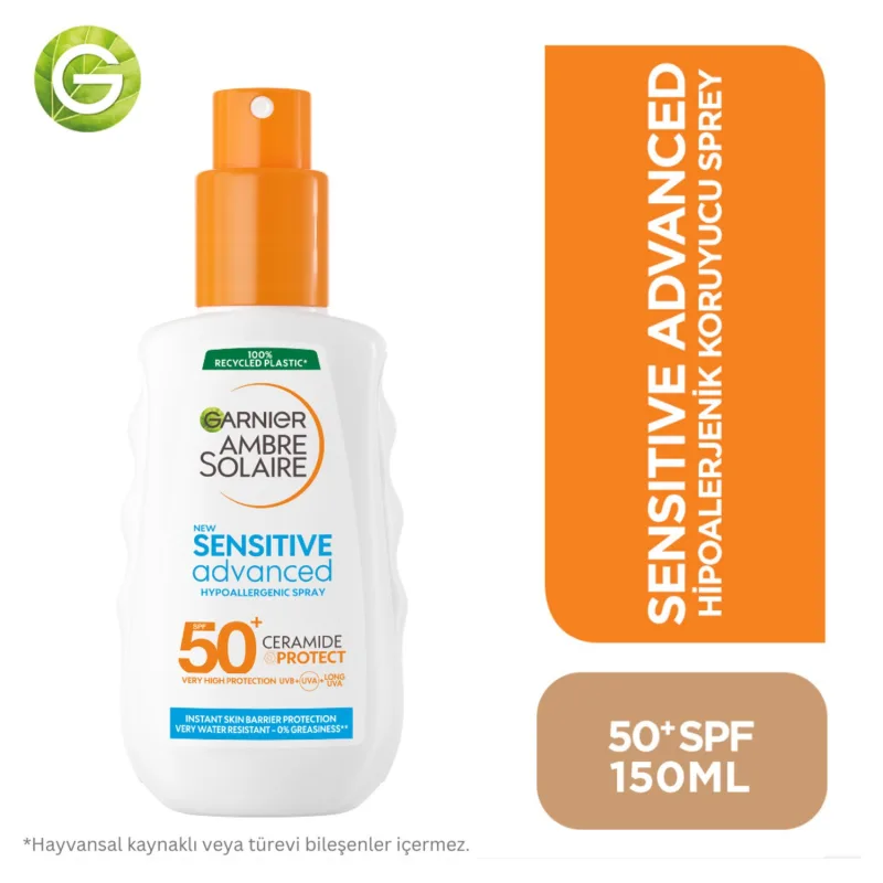 Garnier Ambre Solaire Sensitive Advanced 150 ml 50 Faktör Güneş Spreyi