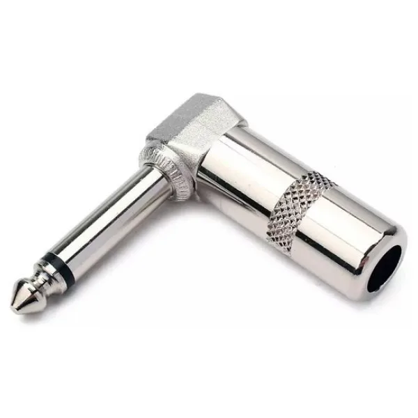 GİTAR JACK 6.3 MM MONO L TİP METAL JACK