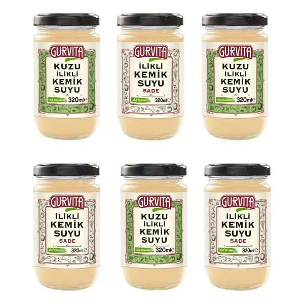 Gurvita Ilikli Kemik Suyu 3AD Dana SADE+3AD Kuzu 320 ml 6'lı - 1 Paket