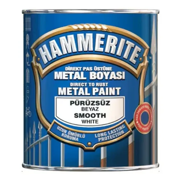 HAMMERİTE METAL BOYASI DÜZ BEYAZ 2,5 LT