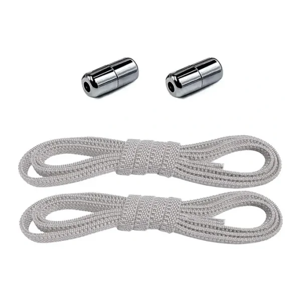 hapshoe Ayarlanabilir 1 Çift Gri Vidalı Kapsül Uçlu 6 MM Lastik Pratik Bağcık