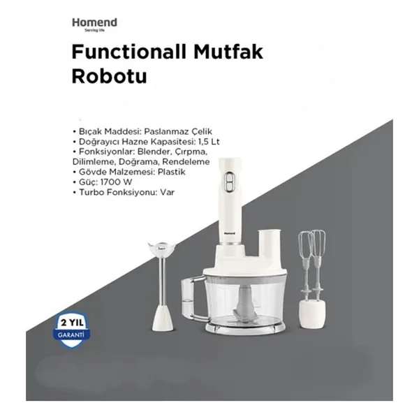 Homend Functionall 2850H 1700 W Mutfak Robotu