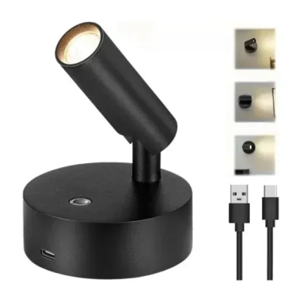 Ledx AL-XYD05 Çok Fonksiyonlu Dokunmatik Şarjlı 1200mAh Duvar Aplik 3000K-4000K-6500K TYPE-C Şarj Girişli